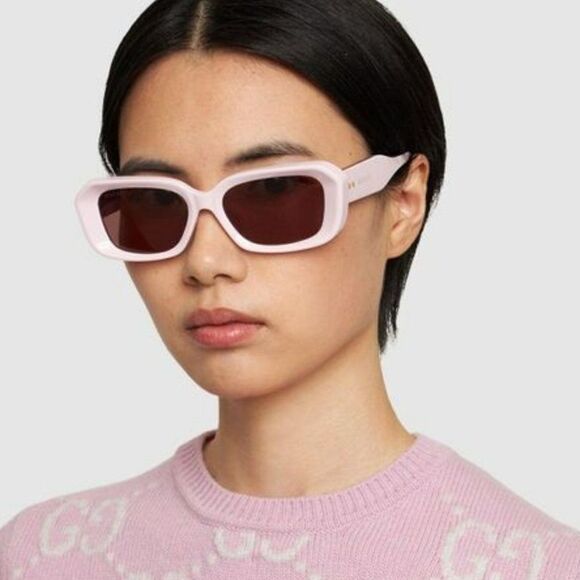 NEW Gucci GG1531SK 003 Pink Brown Unisex Rectangle Sunglasses GG 1531SK